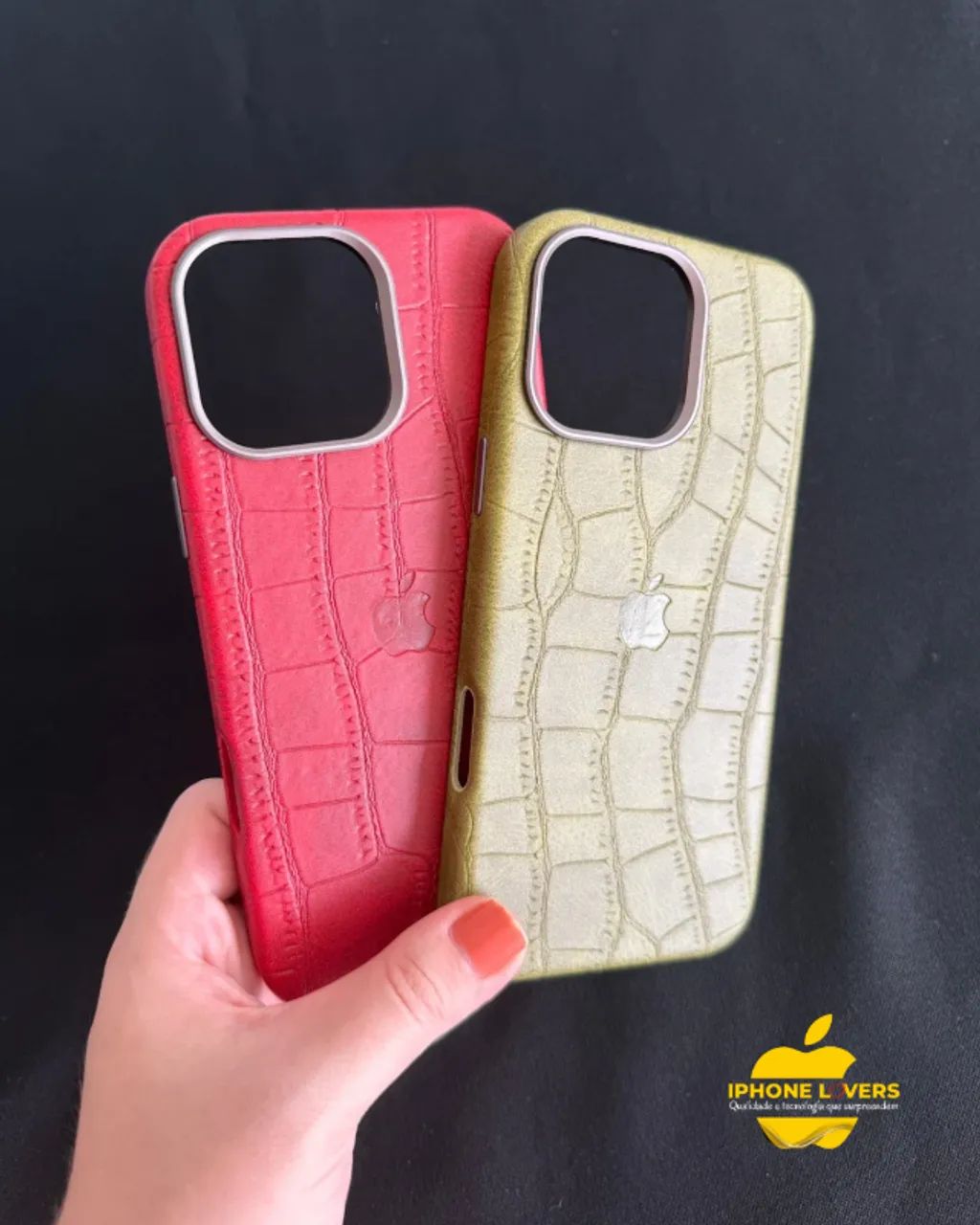 Case de Couro Croco iPhone 16 Pro Max - Foto 2