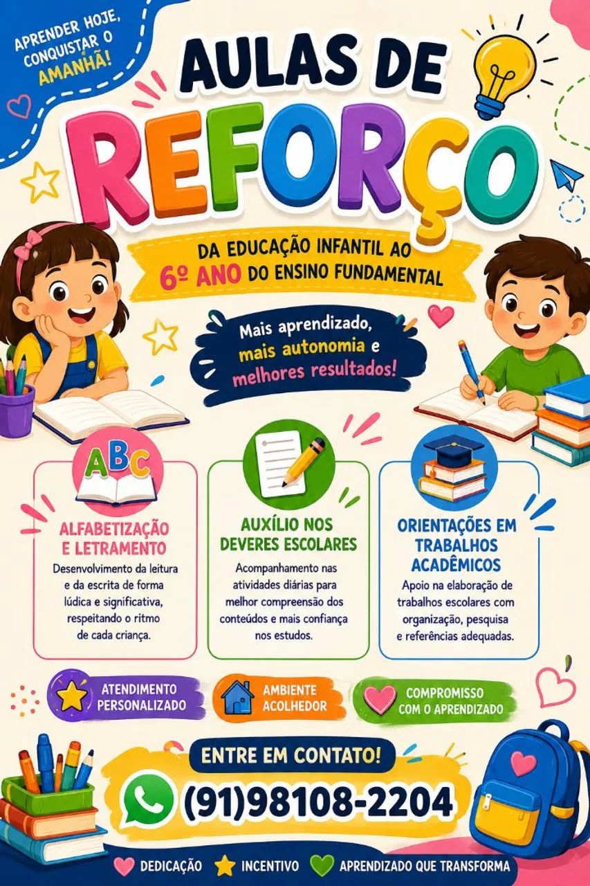 Aulas de reforço/ Aula particular 