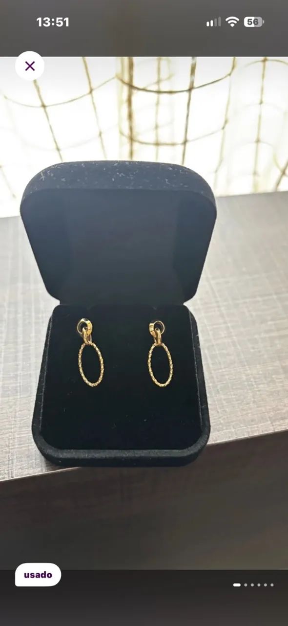 Brinco de Ouro 18k elos 