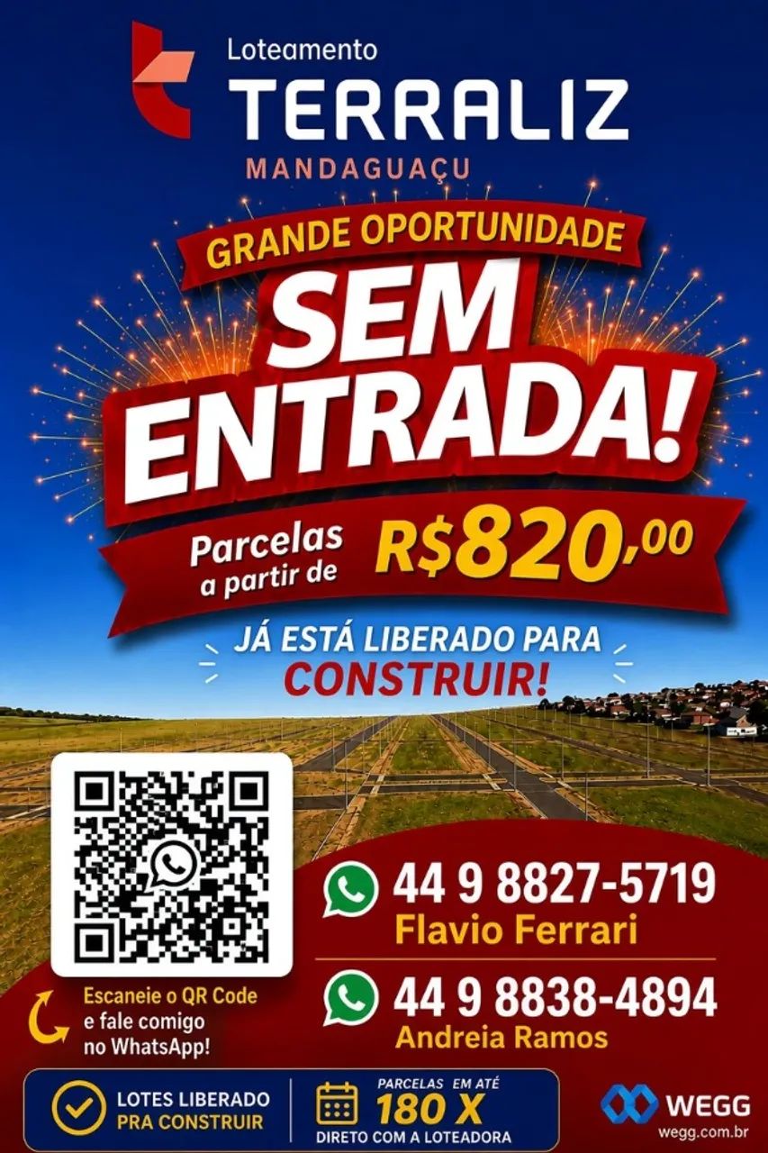 LOTES MANDAGUAÇU SEM ENTRADA PRONTOS PARA CONSTRUIR - Foto 2