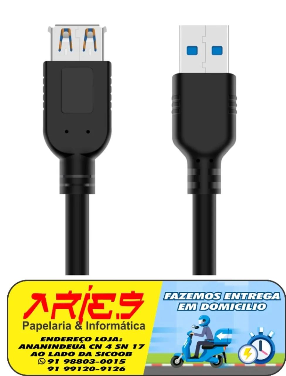 CABO EXTENSOR USB 3.0 1,5 METROS PLUSCABLE USBAF3015
