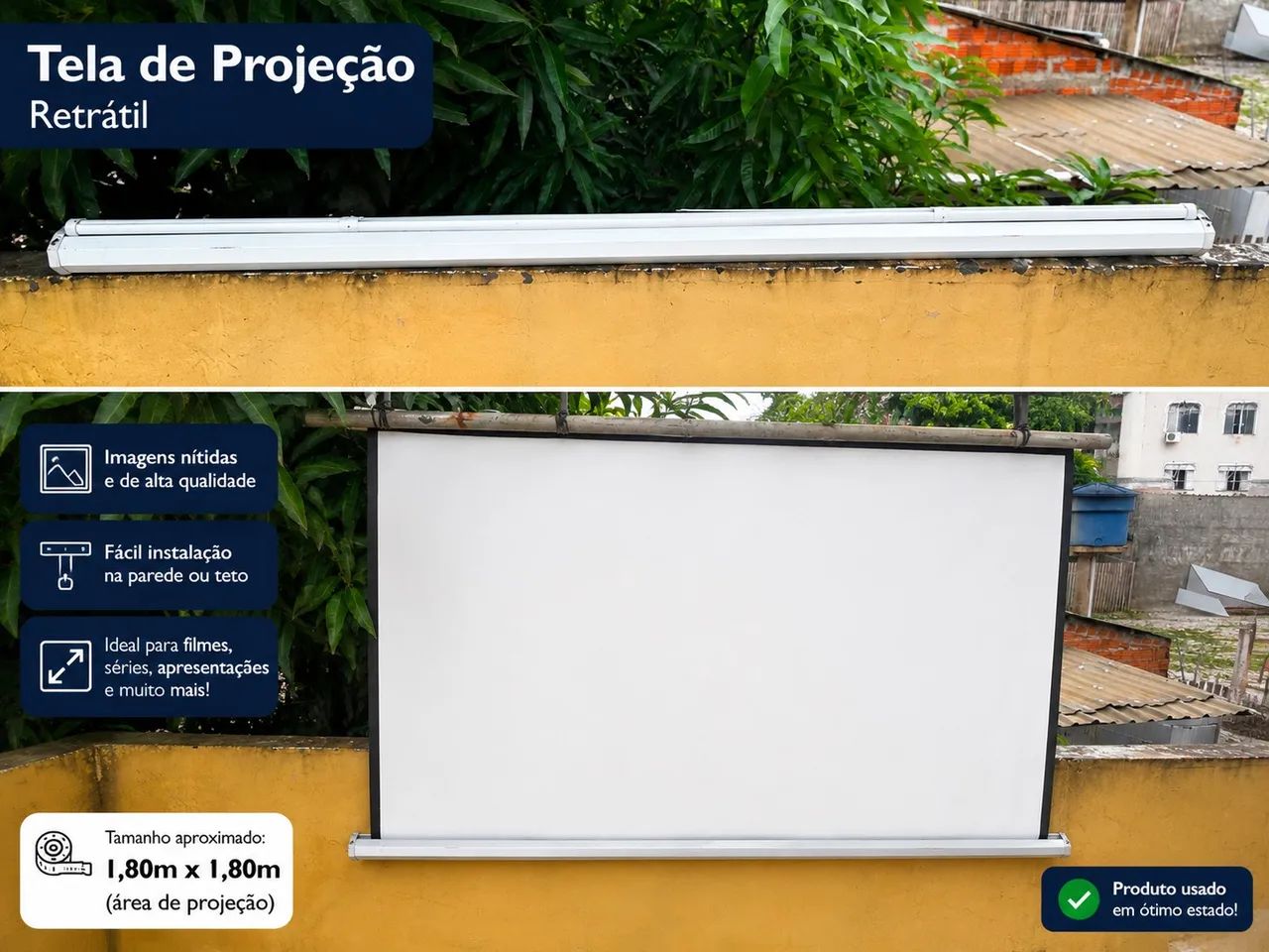 Tela de Projeção Retrátil 