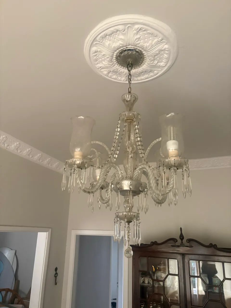 Lustre de cristal 4 braços 