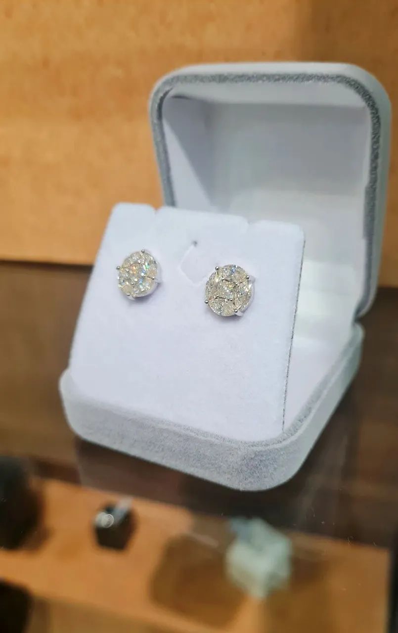 1 5 %. O F F Brinco Prata 925 c/ Moissanites e Ródio  - Foto 3