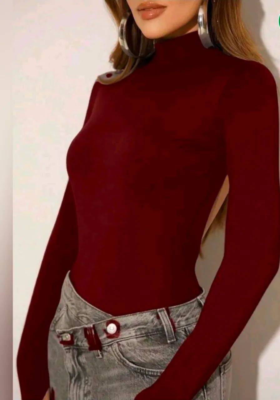 Body feminino de Gola Alta e Costas Nuas - Foto 2