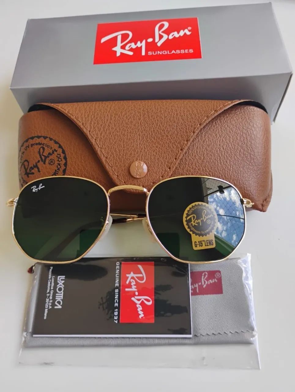 Óculos Ray Ban hexagonal NOVO