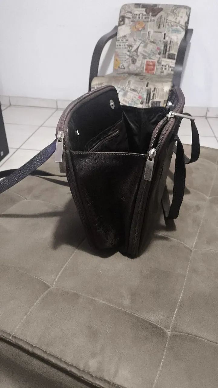 Bolsa de ombro Marcos & Rudy em couro marron - Foto 3