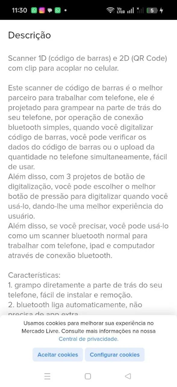Leitor de código de barras  - Foto 5