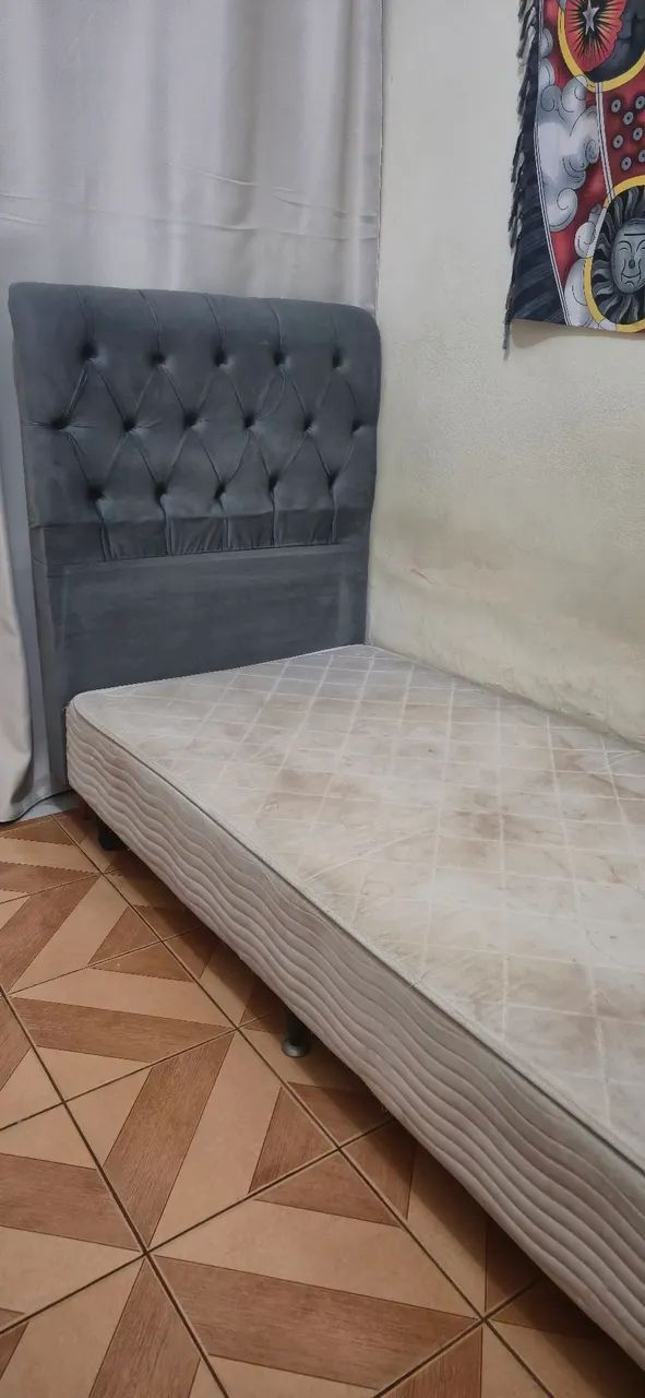 URGENTE! CAMA BOX + CABECEIRA ESTOFADA - Foto 2