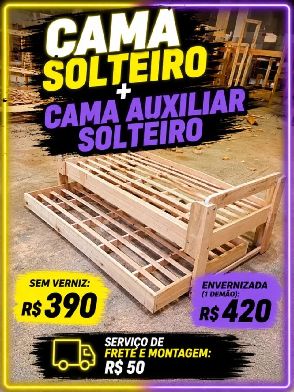 CAMA SOLTEIRO + BICAMA