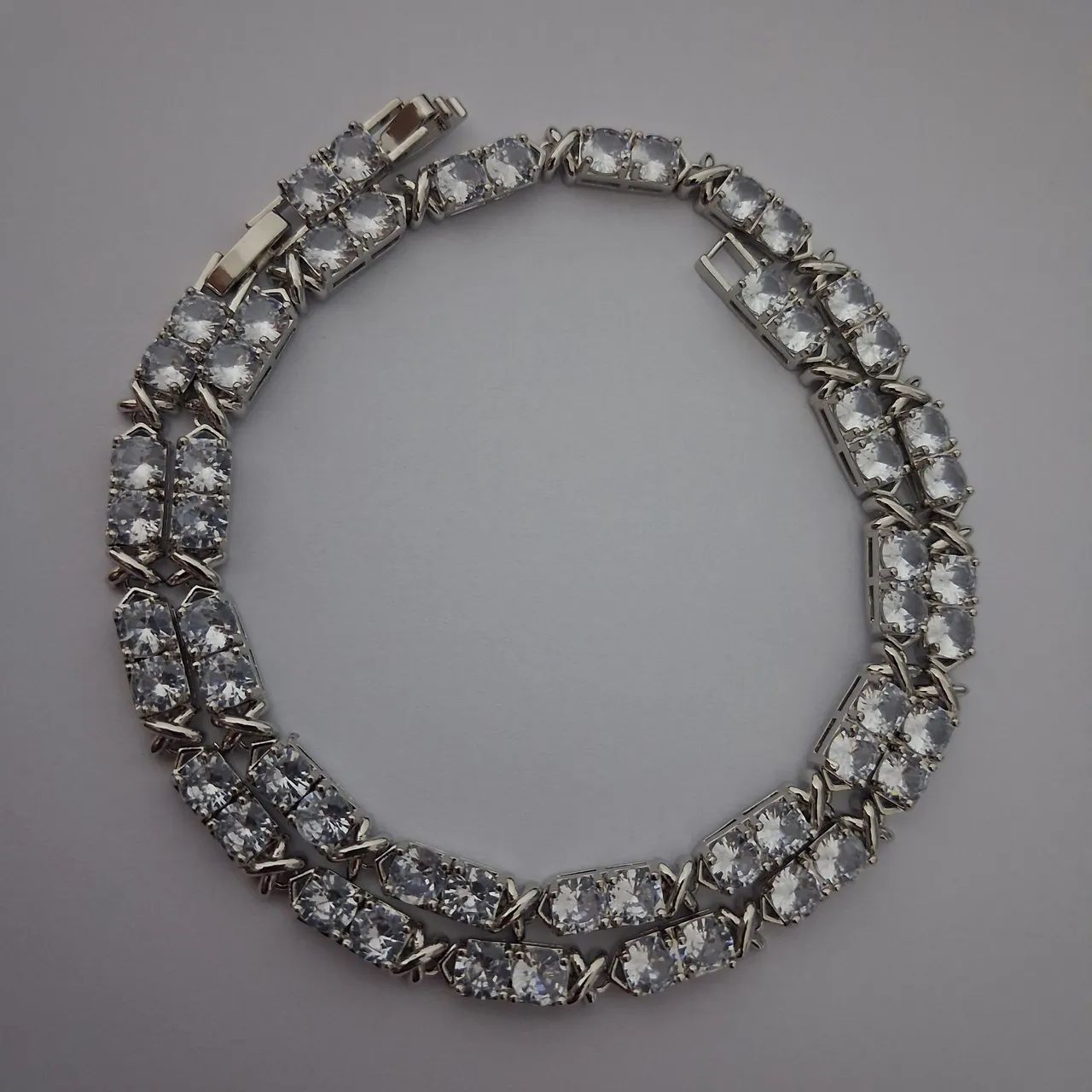 Conjunto Colar e Pulseira Elos X Riviera Com fecho click - Foto 5