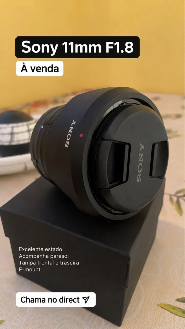 SONY ソニー E 11mm F1.8 [SEL11F18] Lente Sony E 11mm F1.8 Nova Zerada - Acessórios para Câmeras e
