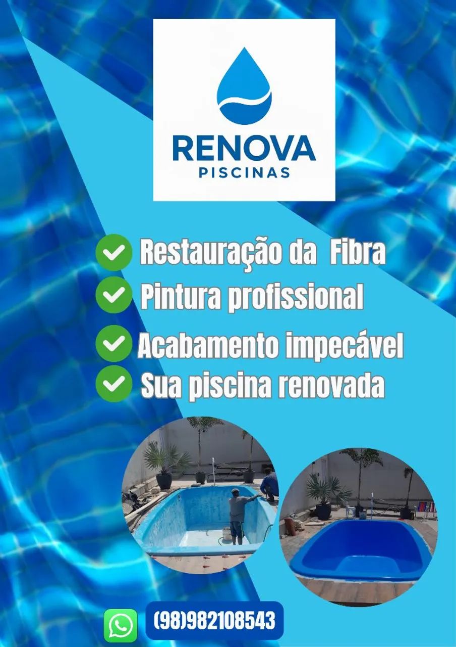 Restauração e reparos piscina de fibra