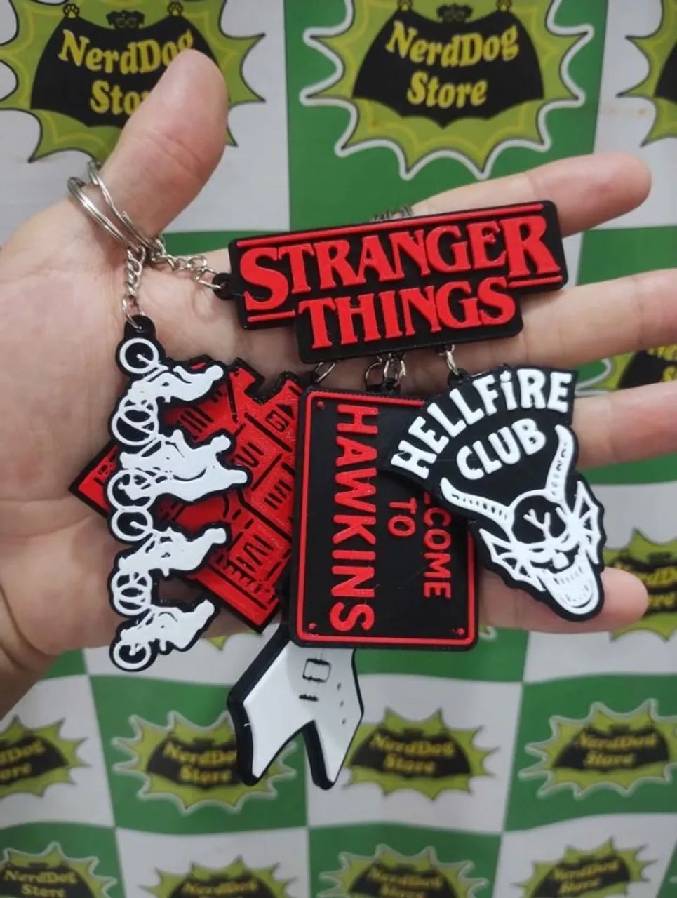 Chaveiro Stranger Things - Vecna On Eleven Hawkins hellfire - NerdDog Store