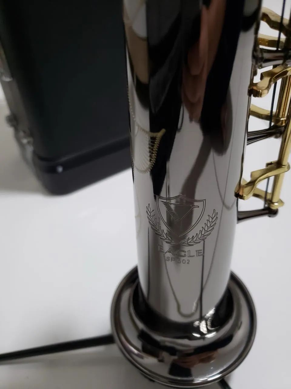 Sax soprano eagle sp502 black ônix - Foto 3