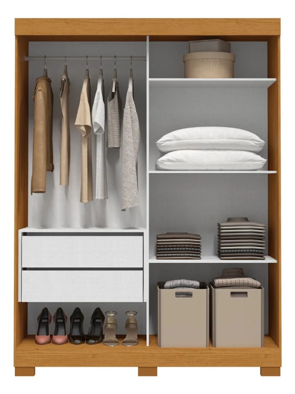 Guarda Roupa Ayla com Espelho, 100% MDF (Novo) - Foto 4
