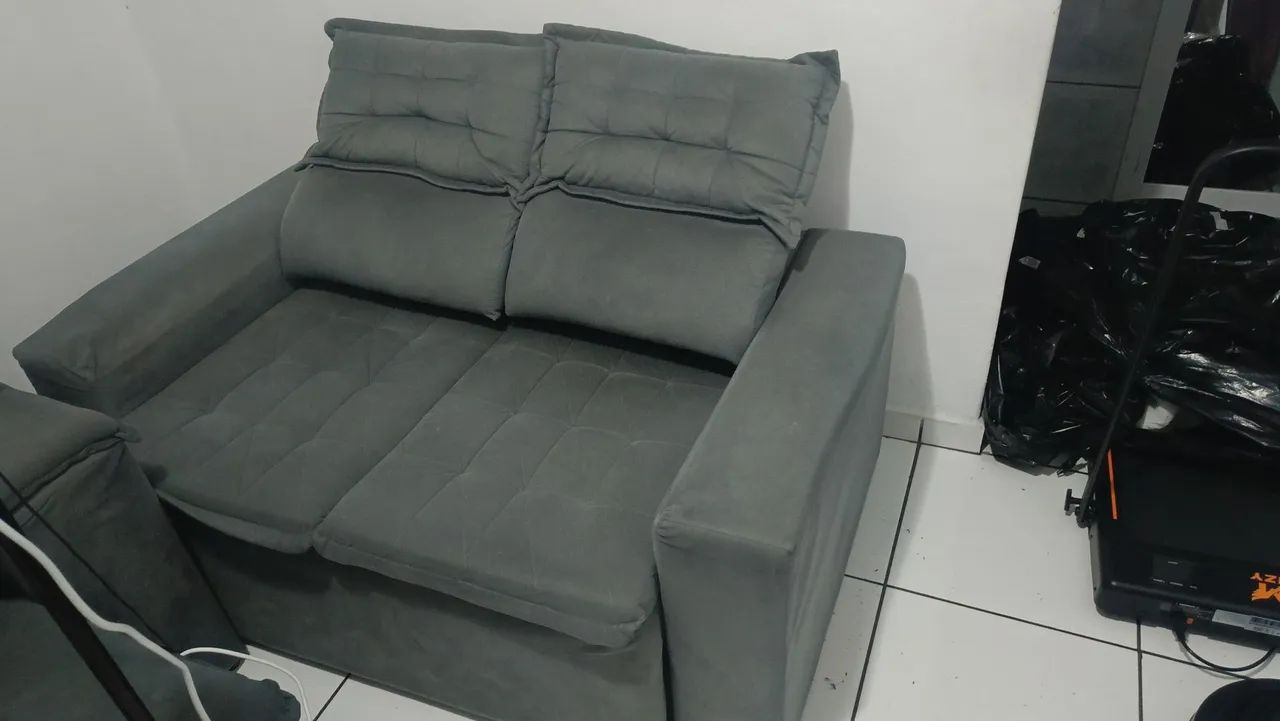 Sofá 1,50m reclinável, retrátil, com rodinha