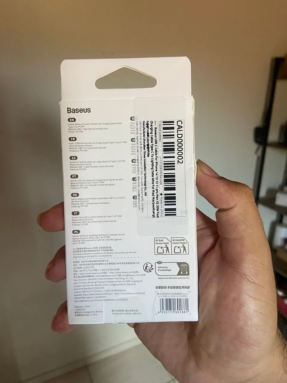Cabo Baseus Dynamic Series 20W USB-C para Lightning - Novo/Lacrado - Foto 2