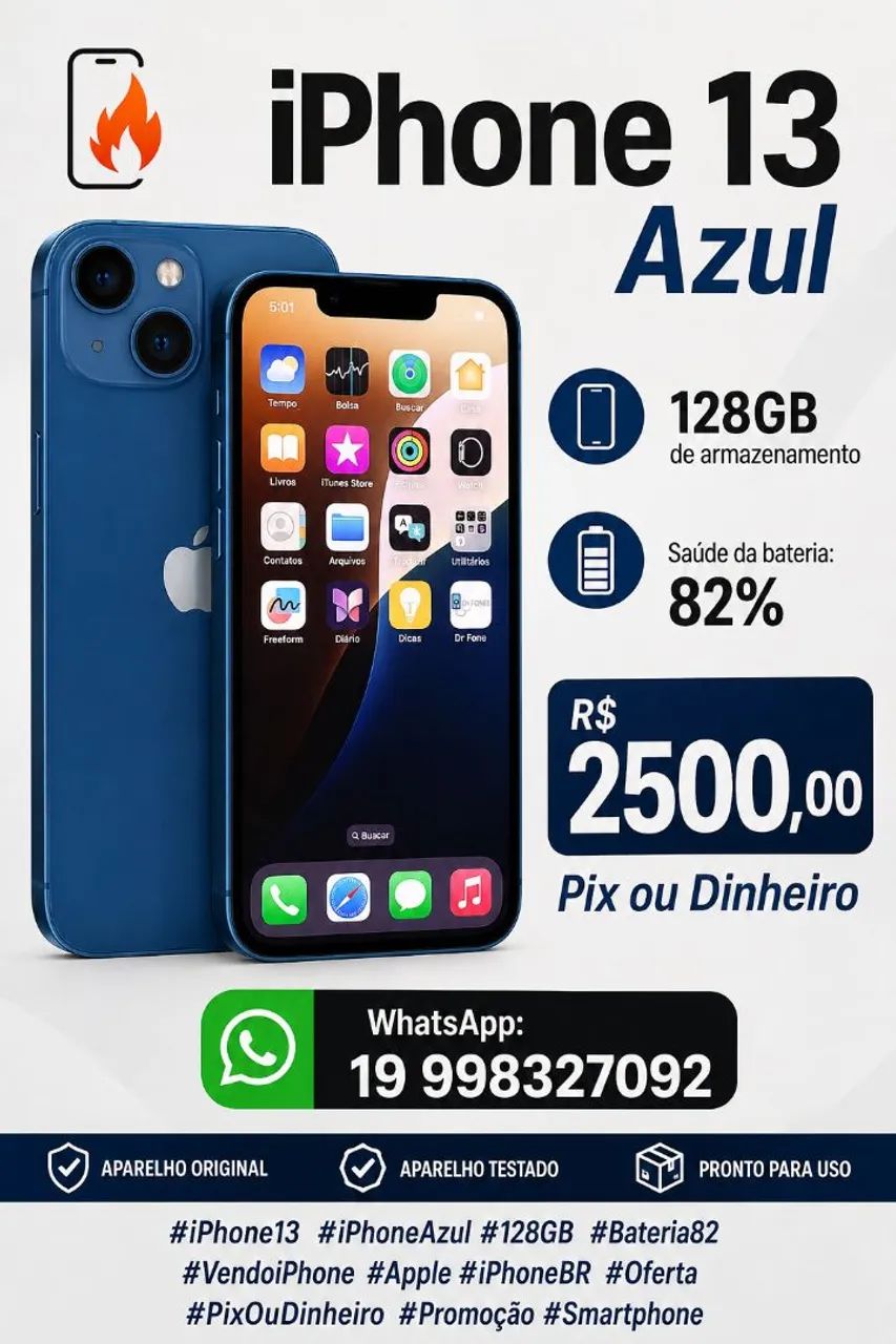 iPhone 13 azul 128gb 
