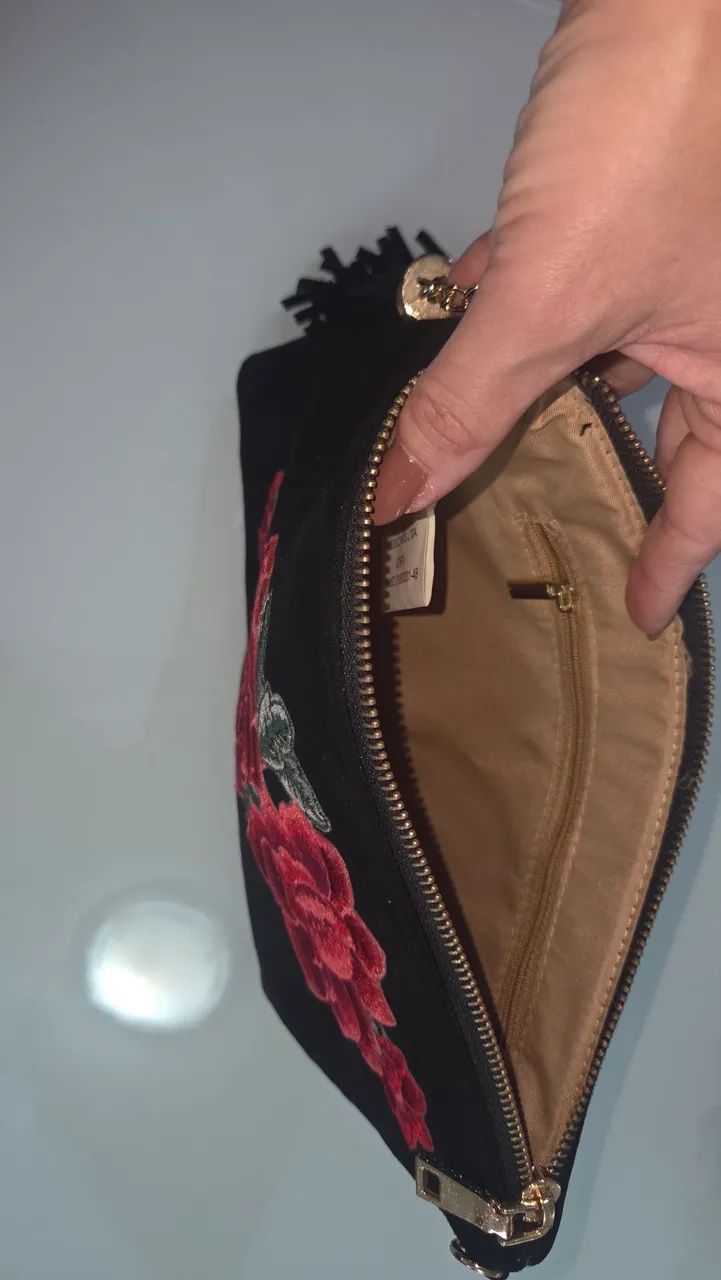 Bolsa carteira veludo - Foto 3