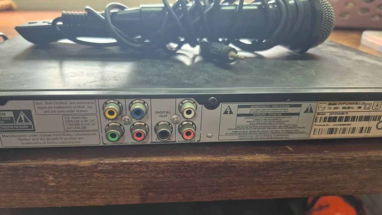 DVD PLAYER COM KARAOKE PHILIPS, USADO - Foto 3