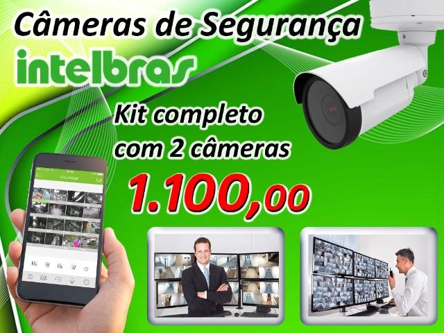 Kit DVR + 2 Câmeras Intelbras, Instalado, HD-720P