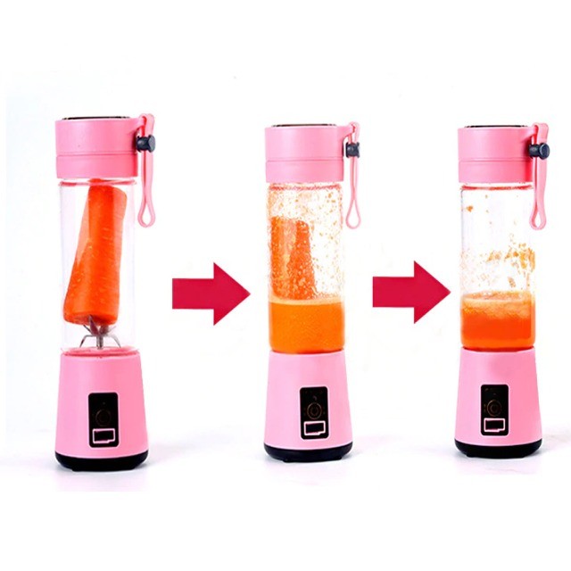 Mini Liquidificador 6 Lâminas Portátil 380ml Recarregável USB - Foto 3