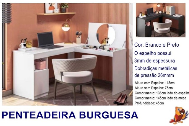 Escrivaninha Penteadeira Burguesa TM - Foto 3