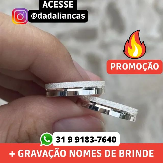 Alianças de prata leve gravacao dos nomes