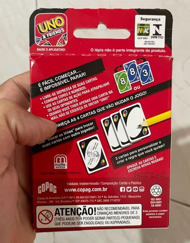 Jogo De Cartas Uno 114 Cartas Copag Mattel Original Com Nf