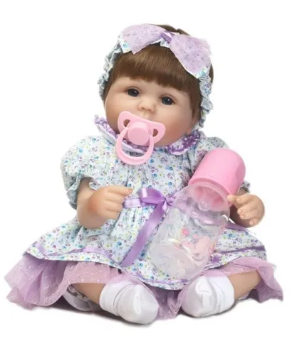 Boneca Bebê Reborn Realista Menina De Silicone 42cm Cheirosa