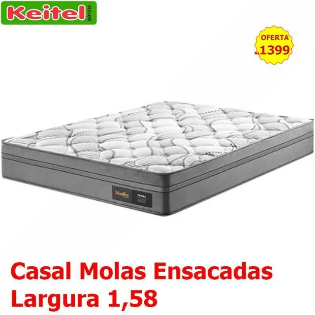 Colchão de Casal Prisma Molas Ensacadas Queen 158 largura Cinza