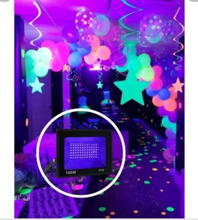 Refletor Minia Festasdj 100w Luz Negra Efeito Neon Bivolt - Foto 4