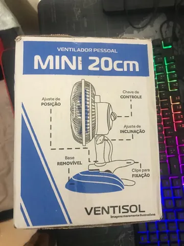 Mini Ventilador de Mesa e Garra Silencioso 20cm - Ventisol