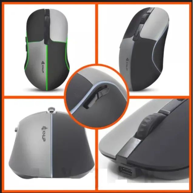 Mouse Gamer Sem Fio Wireless Usb Bluetooth 1600 Dpi Led RGB Cor Preto/Cinza - Foto 4