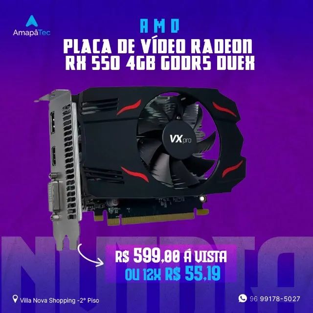 PLACA DE VIDEO RX550 4GB DDR5
