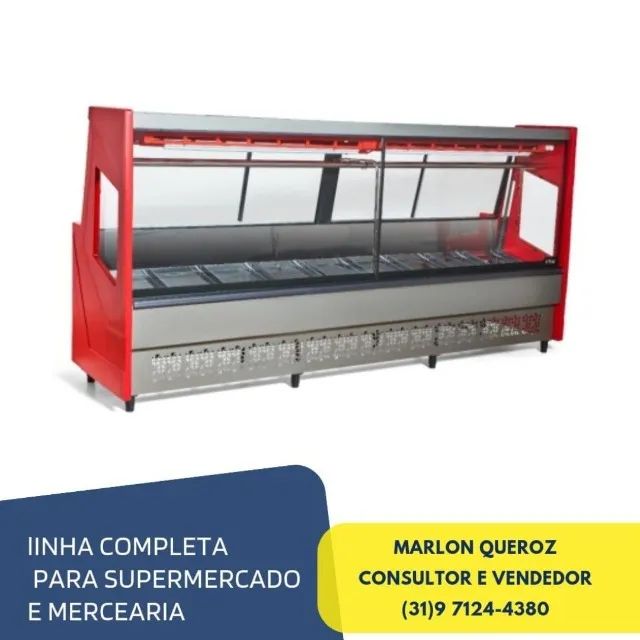 Balcao de Carne Vermelho 3M 220v para Açougue