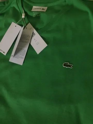 Camiseta Lacoste Gola V Algodão Pima Original - Foto 3