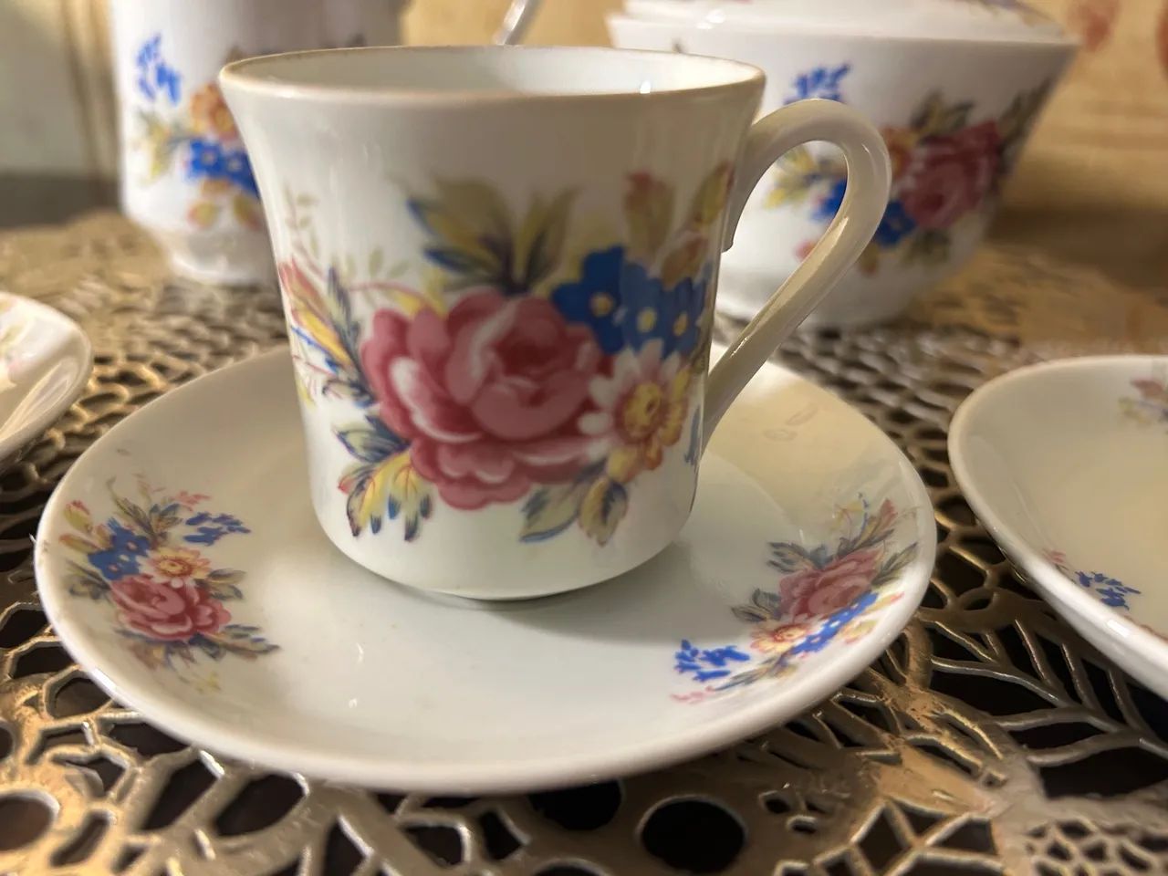 Joguinho de café antigo de porcelana Real.   - Foto 5