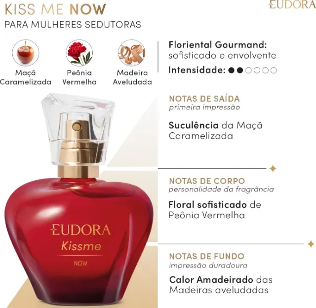 Eudora Kiss Me Now Desodorante Colônia 50ml.