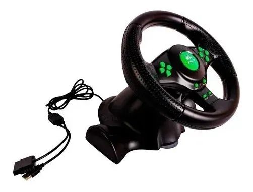 Volante de Vibração c/ Pedal e Cambio Gamer Pro Kp-5815a P/ Xbox 360 PS3 PS2 PC USB Preto/ - Foto 3
