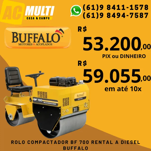 ROLO COMPACTADOR BF 700 RENTAL a DIESEL BUFFALO
