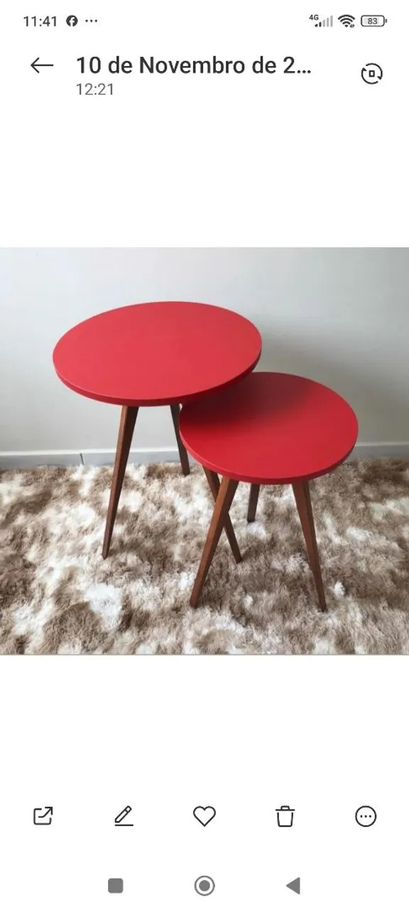 Conjunto de Mesas Laterais Redondas