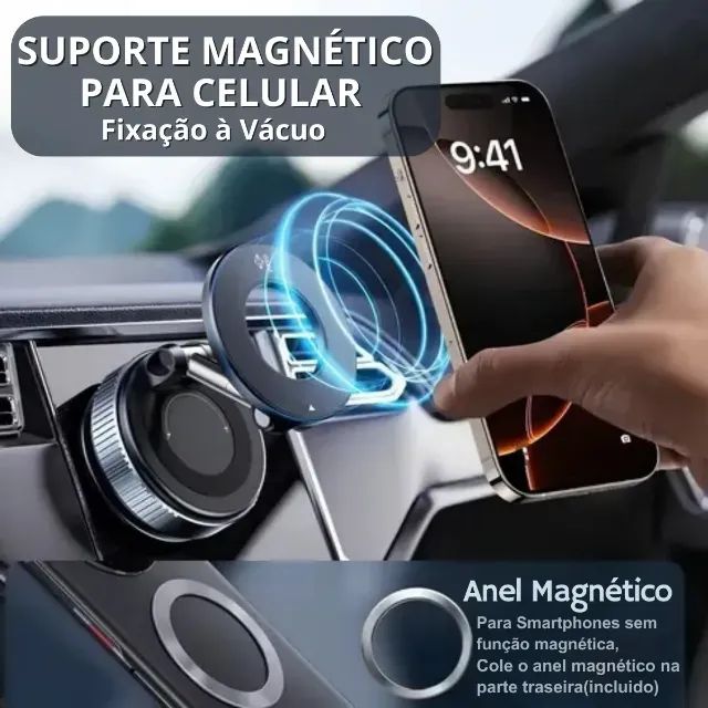 Suporte Magnético Universal Para Celular Carro Mesa À Vacuo