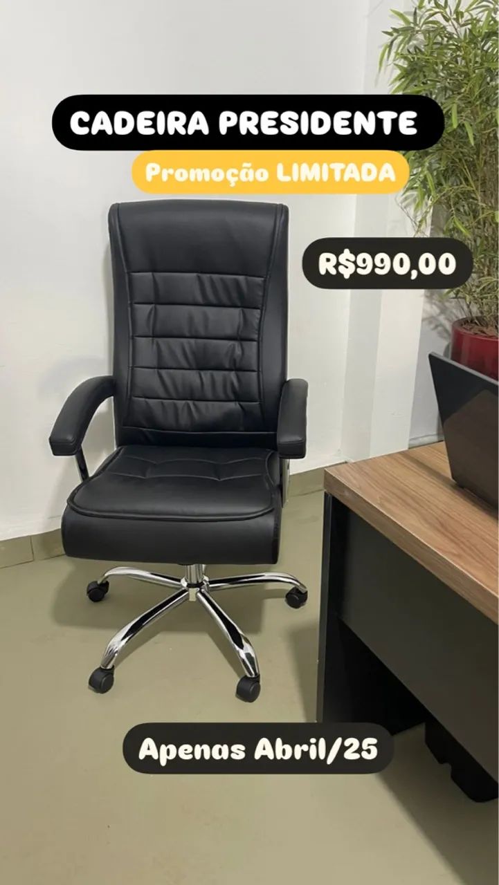 Cadeira TULIPA PROMOÇÃO de Escritório Giratória Preta - Foto 4