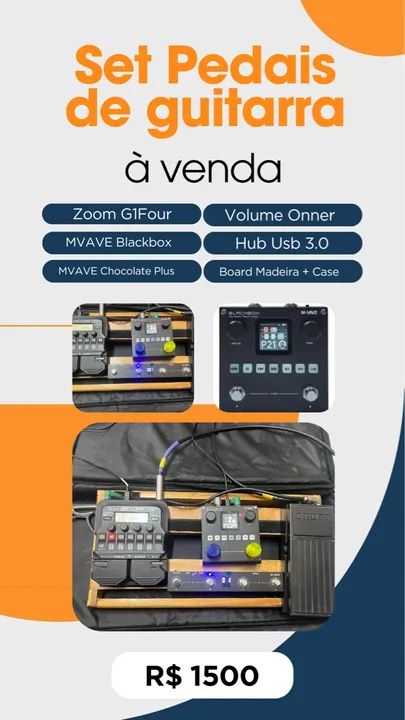 Set Pedais de Guitarra - BlackBox - Chocolate+ - G1Four