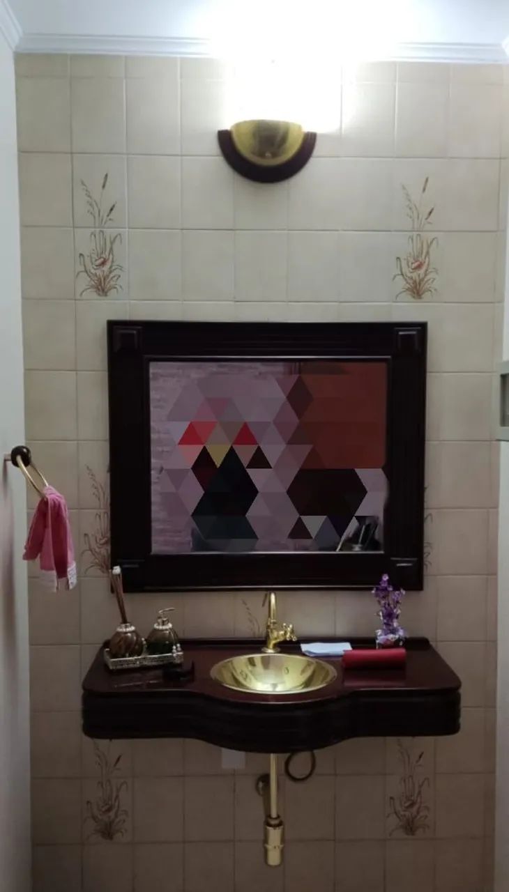 Lavabo Pia em mogno completo 
