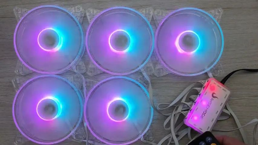 Kit 5 Cooler Fan Rise Mode Crystal Sound, 120mm, ARGB, Transparente, NOVO, Lacrado - Foto 4