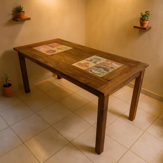 Mesa Jantar Madeira Resistente Cozinha Retangular 160 Cm