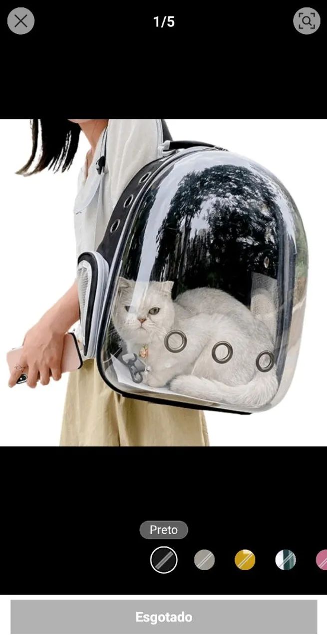 Bolsa para transportar pet, transparente mais kit de cuidados shampoo condicionador e mais - Foto 4